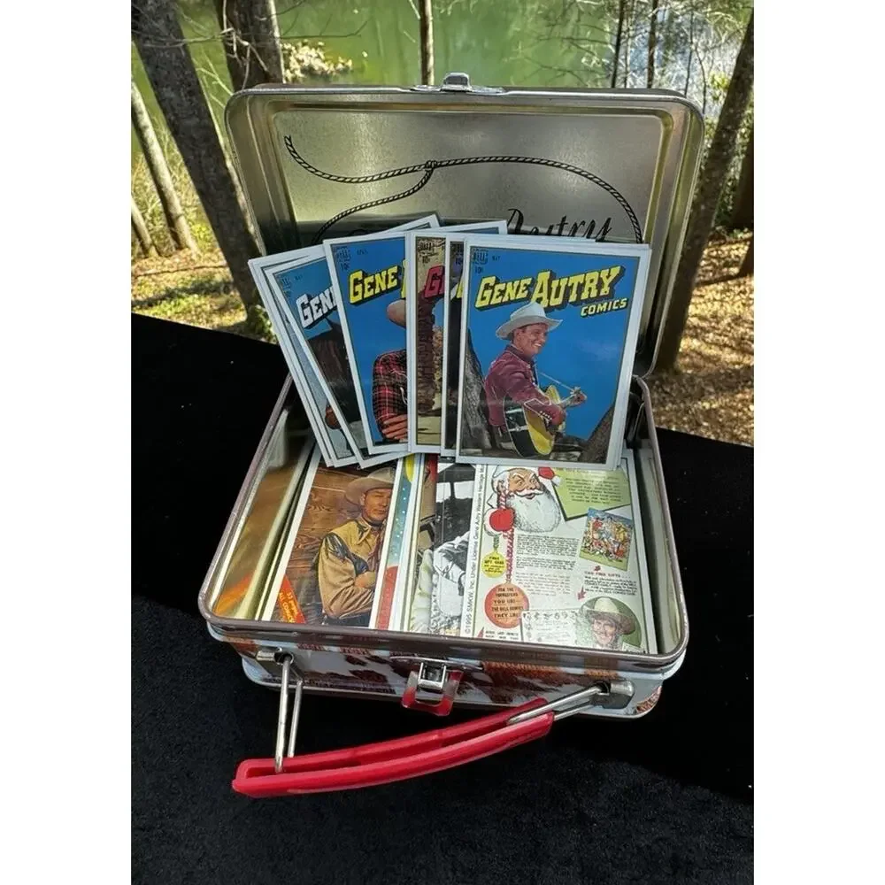 Gene Autry Limited Edition 100 Comic Trading Cards Miniature Metal Lunch Box A19